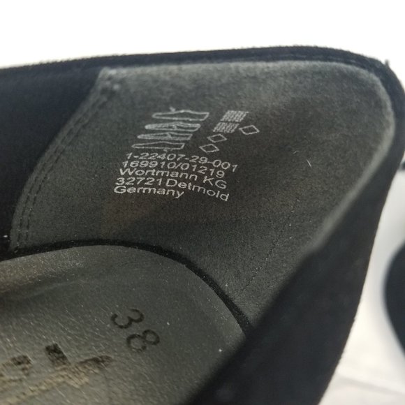 Tamaris Classic Black Suede Platform Pump Stiletto Heels sz 38 - Picture 6 of 8